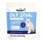 Meowish Lickable Cat Treats 48  Sticks Salmon with Cat Grass Daily Hairball Support Puree Sticks for All Ages Cats 720g 25.39oz No Preservatives or Artificial Additives